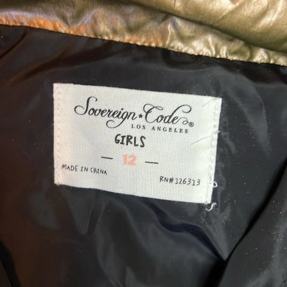 NWT Sovereign Code Metallic Bronze & Black Half Zip Lightweight Jacket Size 12